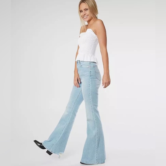 Lee Light Blue High-Rise Flare Jeans 25 - Picture 6 of 15